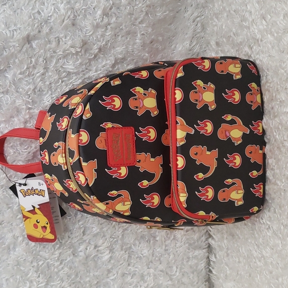 NWT Loungefly Pokémon Charmander flames mini backpack and cardholder - Picture 6 of 15
